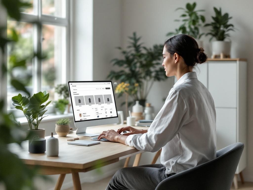 Kvinnlig e-handelsexpert som anlitats via en konsultmäklare